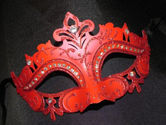 Reserved for MidnightDemon Red Capri Masquerade Mask