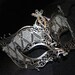 Silver or Gold and Rhinestone Metallic Masquerade Mask