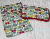 Clearance - Boutique Style Travel Wipes Case and Diaper Holder Set - Moda Hullabaloo Polka Dot - Ready to Ship