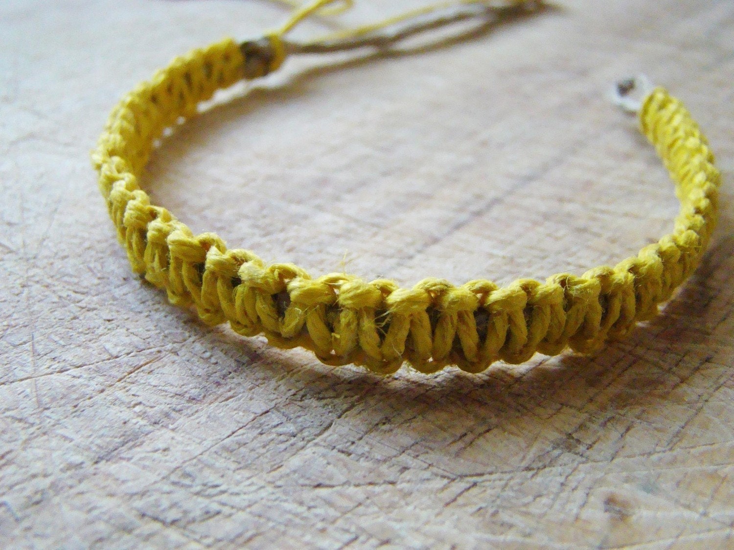 MADE TO ORDER - Sunshine - Knotted Hemp Bracelet