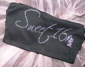 Sweet Sixteen zebra shirt. black, hot pink,  sweet 16 birthday, princess theme Crystal Rhinestone bling Tank Short Sleeve Long Sleeve Shirt