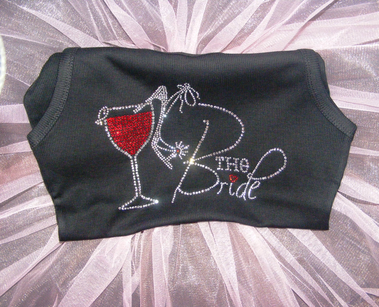 Bride To Be clothing The Bride Pink Martini Glass Rhinestone Tank Top Shirt Bridal Party Wedding gift ideas Shower gift ideas SALE 1 DAY