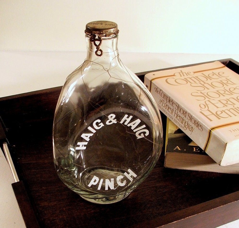 antique pinch whisky bottle by monkandrowe on Etsy