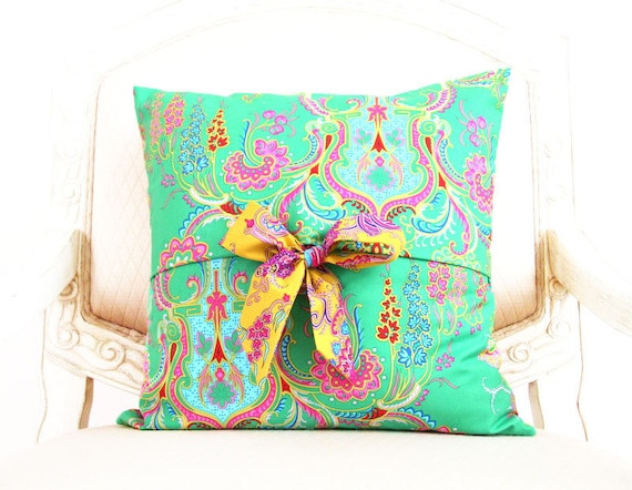 crazy love - decorative throw pillow cover with bow ties - reversible
