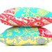 decorative throw pillow cover / 18" / red / yellow / teal / reversible / dorm decor