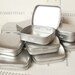 reserved for Natalie, mini metal hinged tin, blank (set of 105) in silver color