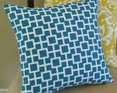 Lagoon Blue Latticescape Throw Pillow Cover