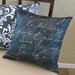 French Script Handwriting Charcoal Black Throw Pillow Cover