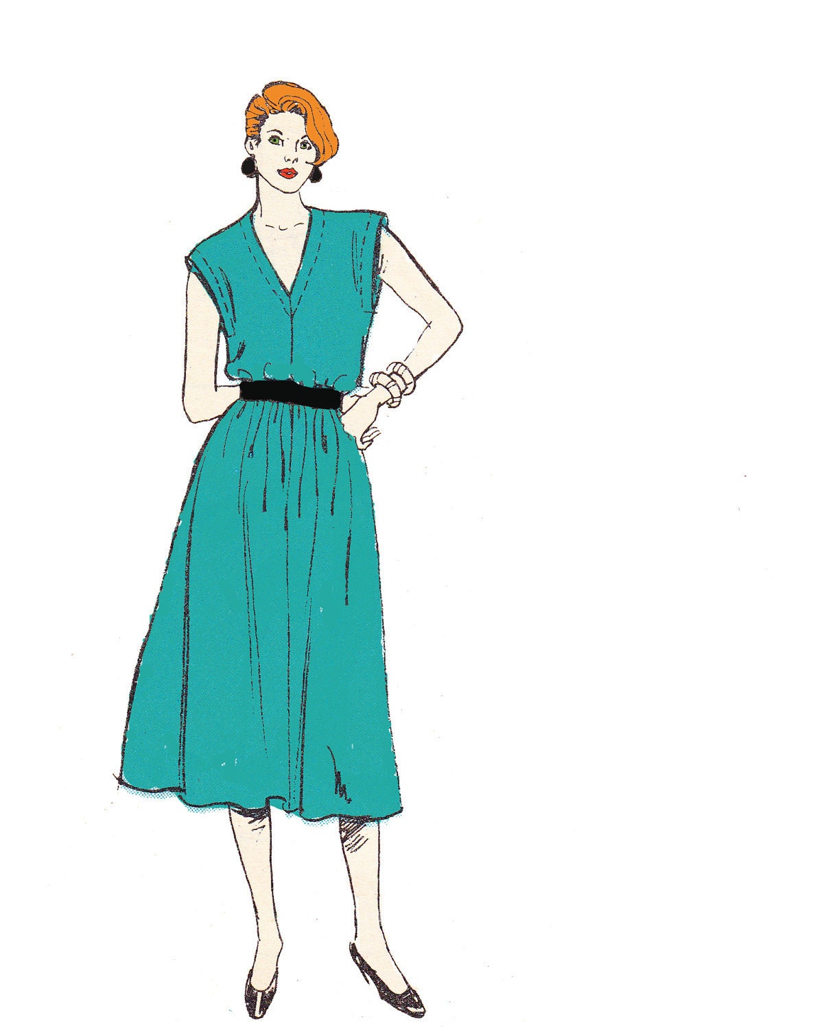 80s Dress Sewing Pattern/ Vintage 1980s Mccall's Day Dress Sewing Pattern 2572