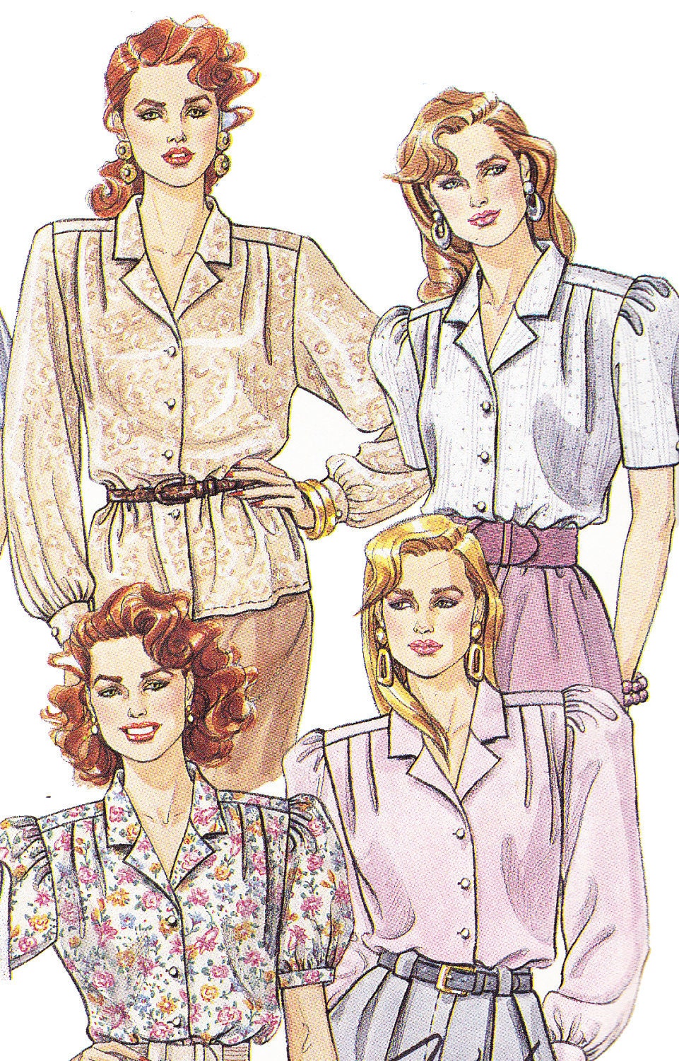 80s Blouse Pattern/ Vintage 1980s UNCUT McCall's Blouse Sewing Pattern 4520
