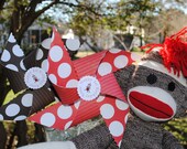 Set of 12 - Sock Monkey theme - coordinating pinwheels