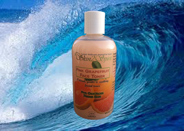 PINK GRAPEFRUIT ACNE Facial Toner - All Natural -  No Synthetic Fragrances - No Toxins  - 8.3 oz