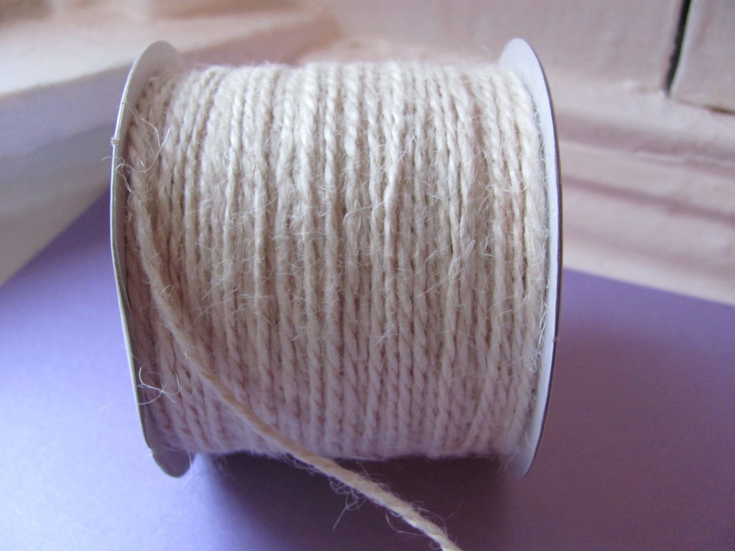 100 Yards Ivory 2mm Jute Twine / Rope - Ivory - Off-White - Full Spool