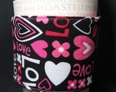 Coffee Cup Cozy Love Words and pink Be My Valentine free shipping