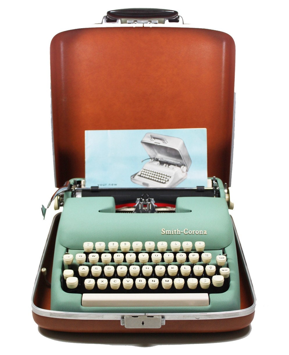 Vintage Seafoam Green Smith-Corona Sterling Manual Typewriter