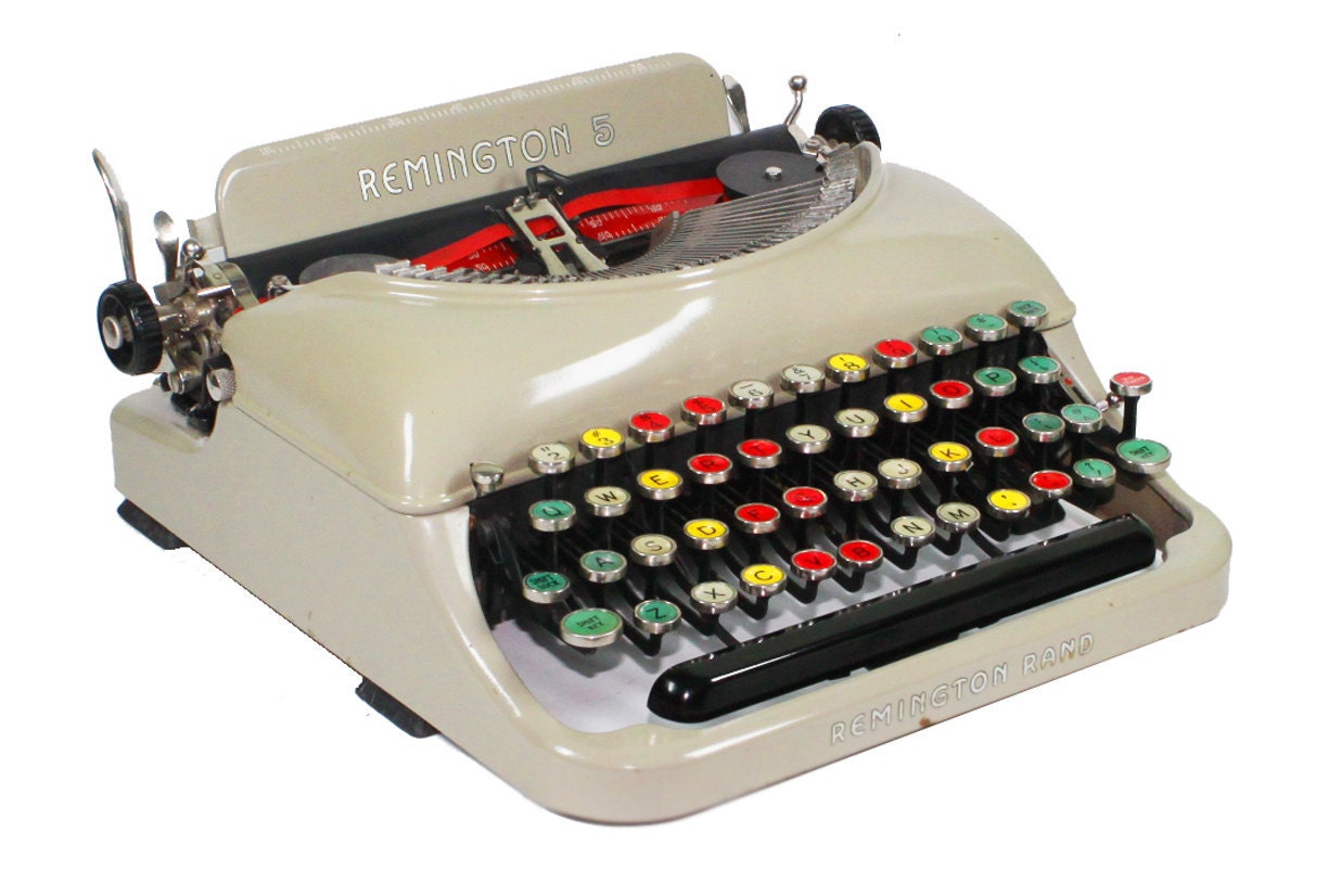 Remington Rand 5 Manual Typewriter With Colored Keys