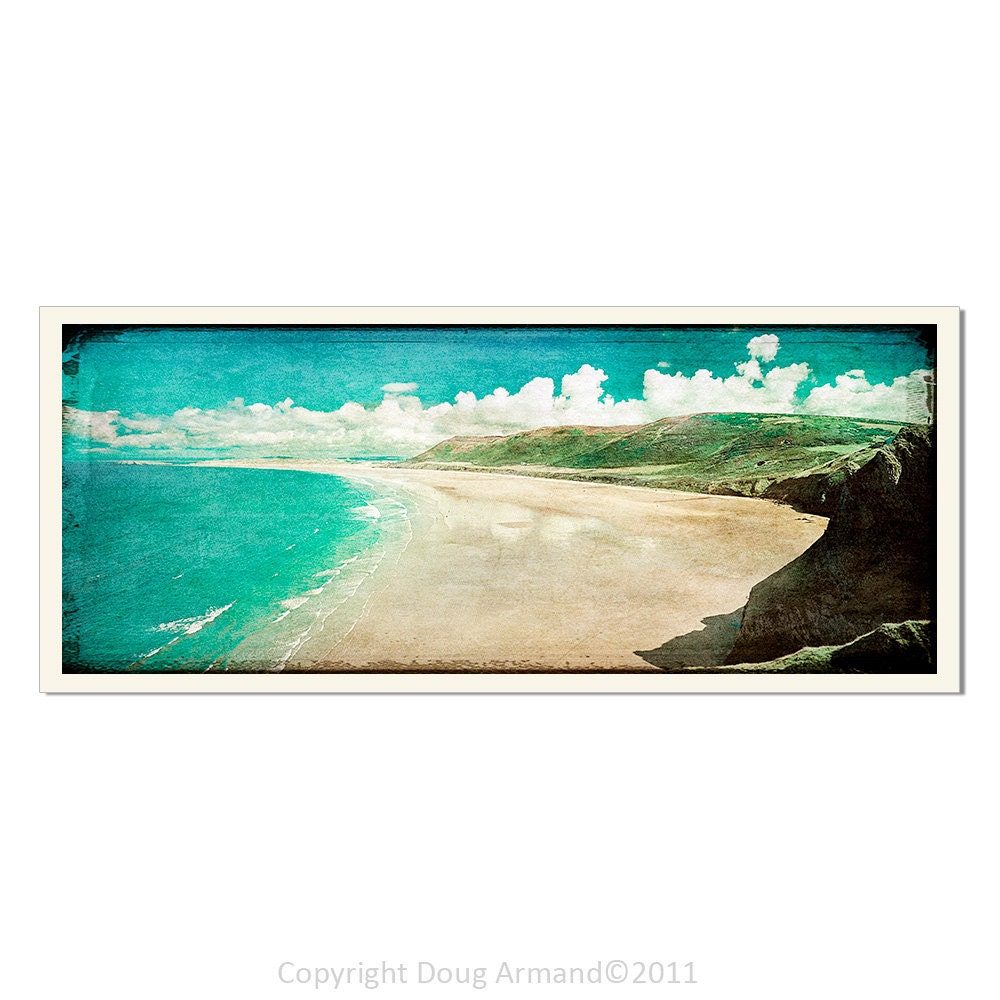 Rhossili Bay - Fine Art Photographic 18x7.2 inch/45.72x18.29 cm Panoramic Print by Doug Armand on Etsy - DAIP0077