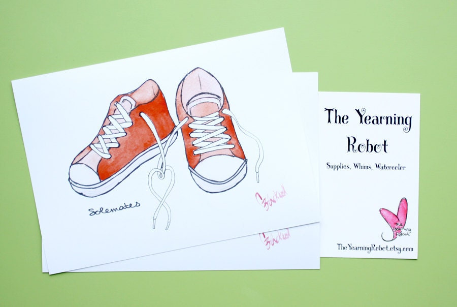 5x7 Watercolor Luster Print - Solemates, Converse Edition
