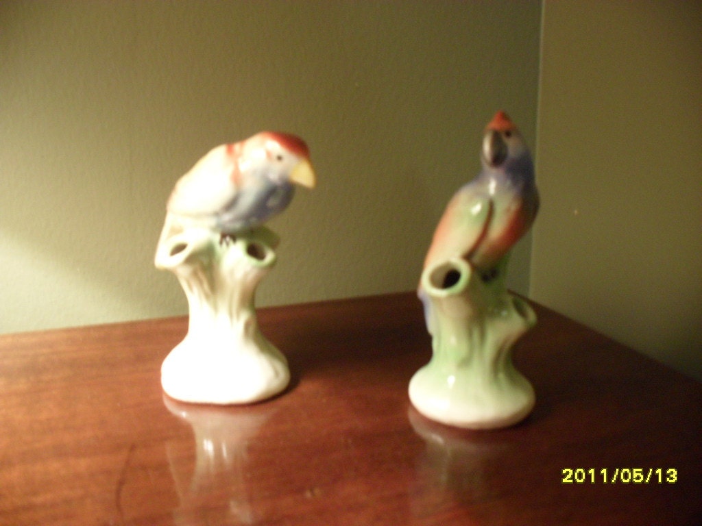 Set of Bird Frog Vases