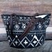 Canvas, Leather, and Denim Market Tote // Beach Bag with Tribal Geometric Print