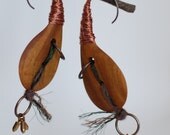 Custom Listing for S----  DELICATA-SQUASH 18g Wood Metal and Fiber earrings SOLD