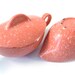 Vintage cream and sugar set - speckled coral melamine