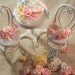 Dollhouse Miniature - Shabby Chic Pink, Blue, Yellow and Ivory Hand Made Roses - 1/12th scale