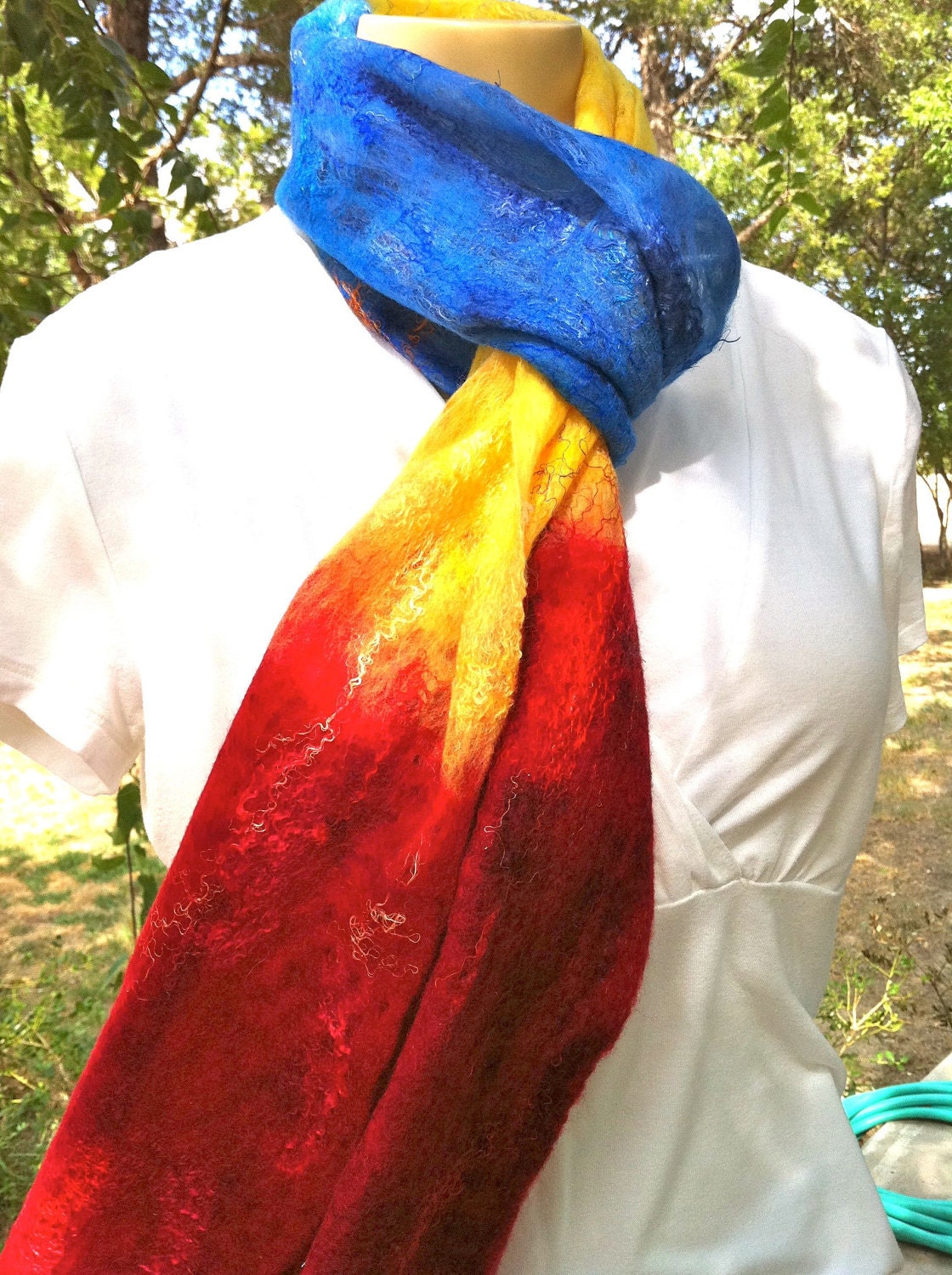 Primary Colors Felted Scarf