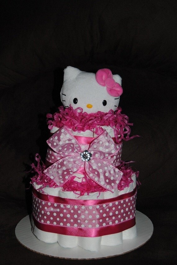 Items similar to Hello Kitty Diaper Cake on Etsy