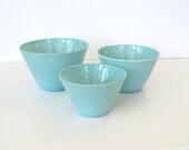 Vintage Fire King Delphite Blue Nesting Splash Proof Mixing Bowls