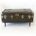COFFEE TaBLE STEAMER TRUNK Vintage Wardrobe Suitcase Distressed Upcycled and ReNeWeD O C Phillips