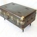 COFFEE TaBLE STEAMER TRUNK Vintage Wardrobe Suitcase Distressed Upcycled and ReNeWeD O C Phillips