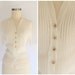 1950s Sheer White Blouse / Medium