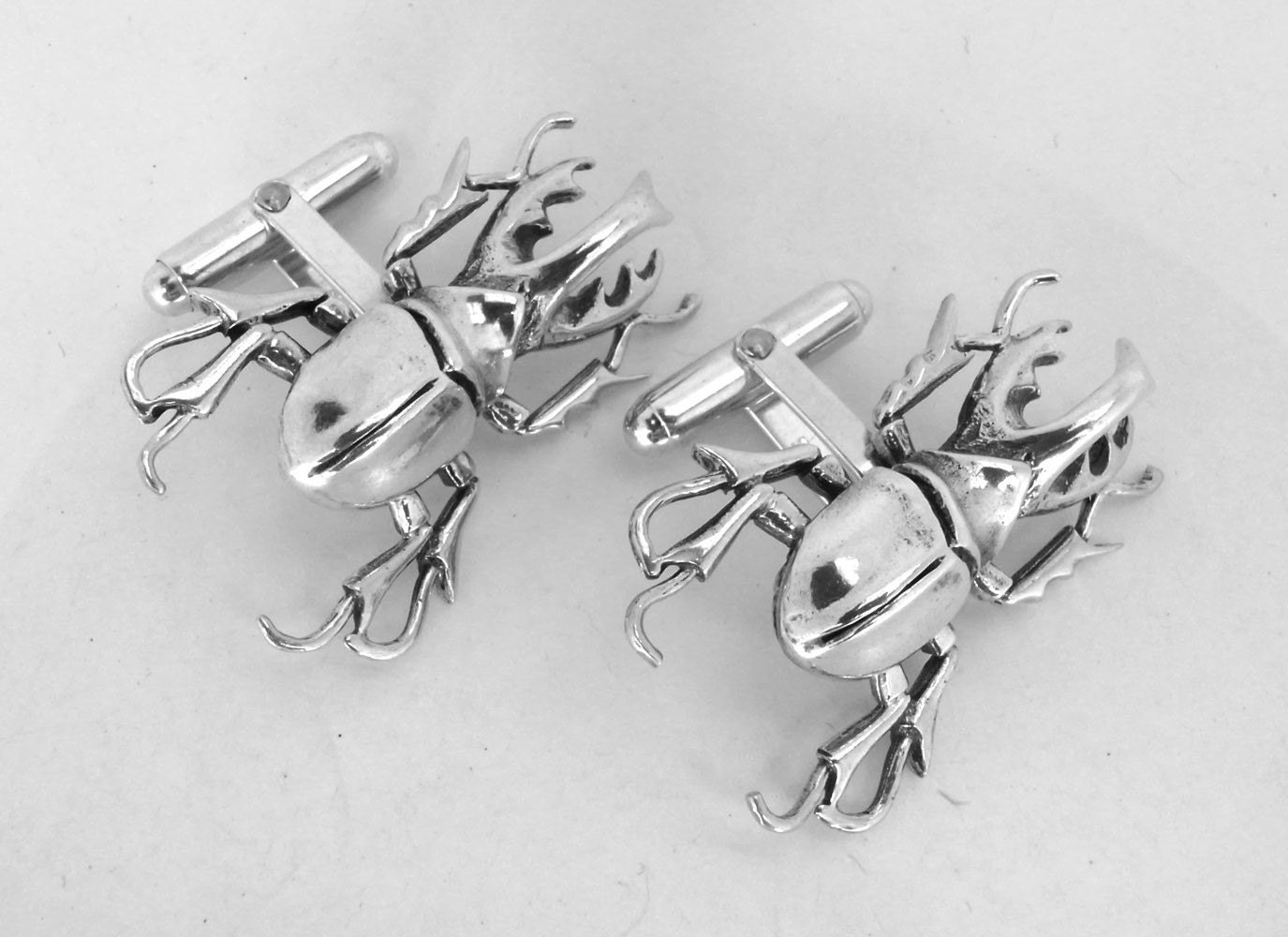 Sterling Silver Beetle Cufflinks