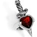 Sterling Silver 15mm Heart Stone with Dagger Ring
