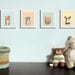 Woodland nursery art. 4 chevron prints of forest animal critters 11x14 print by WallFry Fox, bear cub, rabbit chevron woodland.