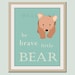Woodland children nursery decor art print forest animals prints. 11x14 Nursery artwork woodland animal. Bear turqoise custom autumn colors.