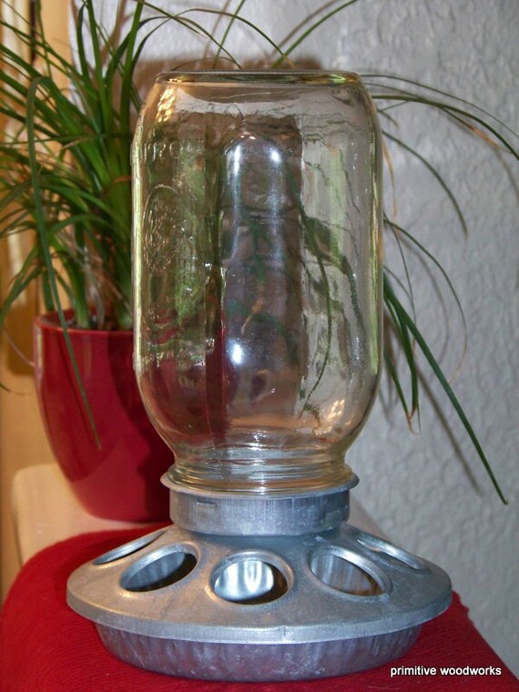 Chick Feeder Candy Dish Chicken Feeder Retro by PrimitiveWoodworks