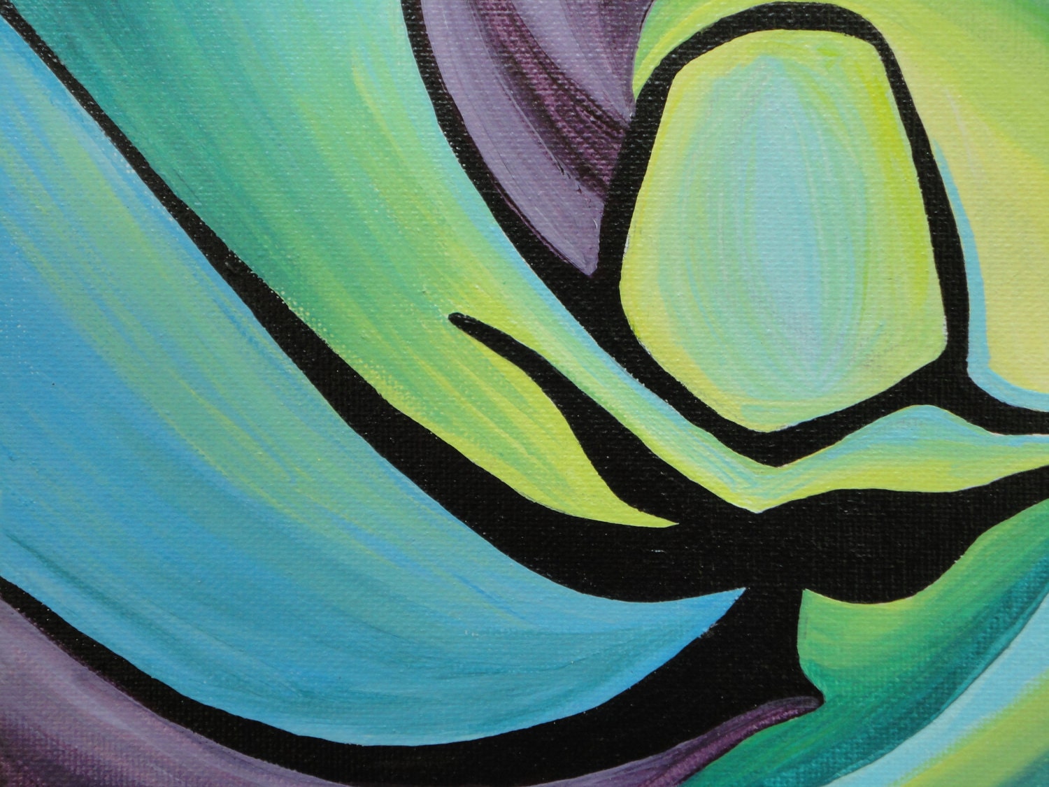 Iguana in Blue and Green - Original 8x10 Acrylic Painting