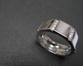 Men's Wedding Diamond Ring in 925 Sterling Silver