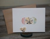 Infinity upcycled letterpress Valentine with heart envelope seal, no. 2