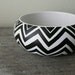 Chevron black and white handpainted wooden bracelet