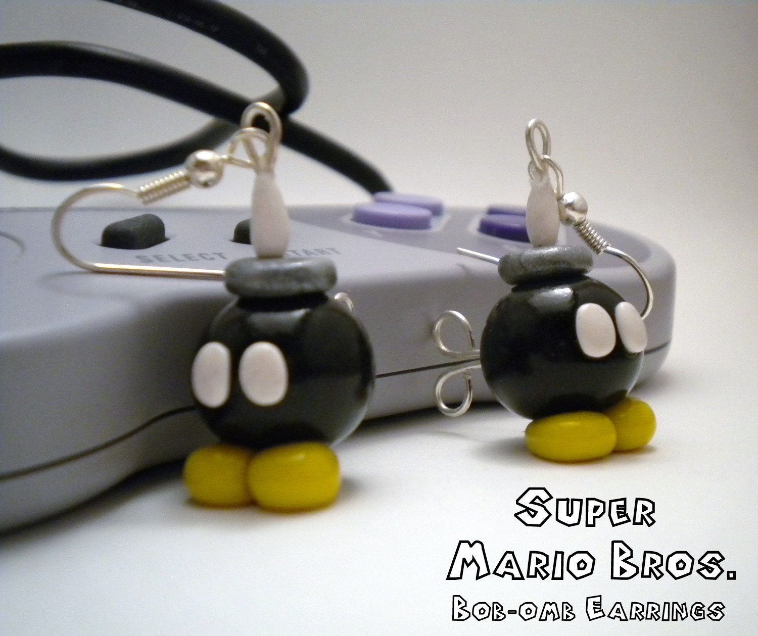Bob-omb Earrings - Super Mario Bros - Nintendo - A Portion of the Proceeds Go To Charity