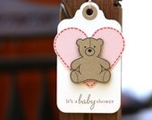 Teddy Bear Baby Shower Gift Tags - Precious Pink - Set of 5