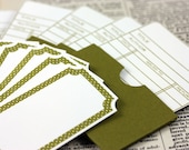Olive Green Library Cards and Labels