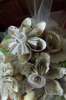 Origami Sheet Music Wedding Bouquet 20 Plus Vintage Sheet Music Flowers