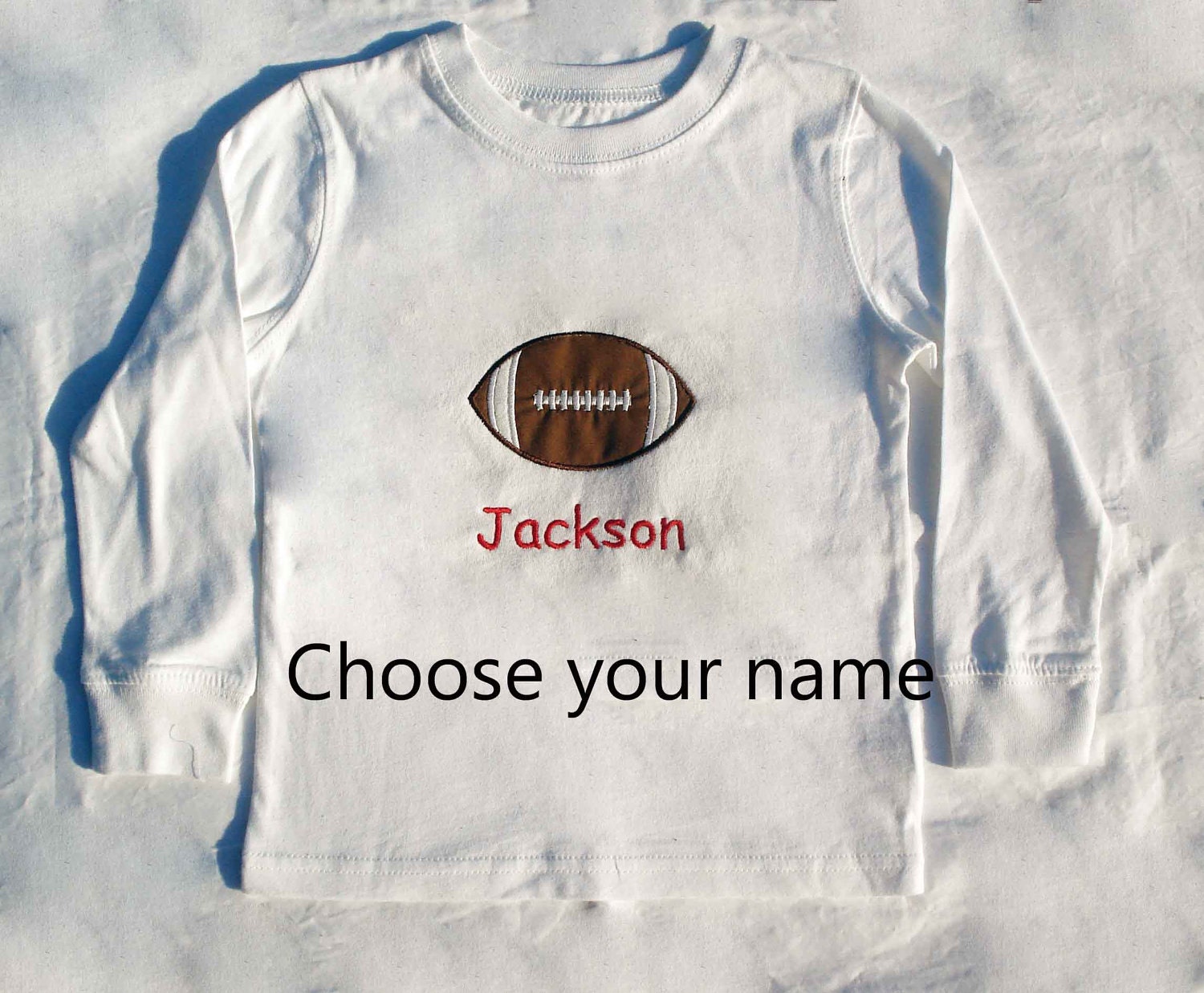 Children's Personalized Applique Football Shirt or Onesie - Boy or Girl - Football - Sports
