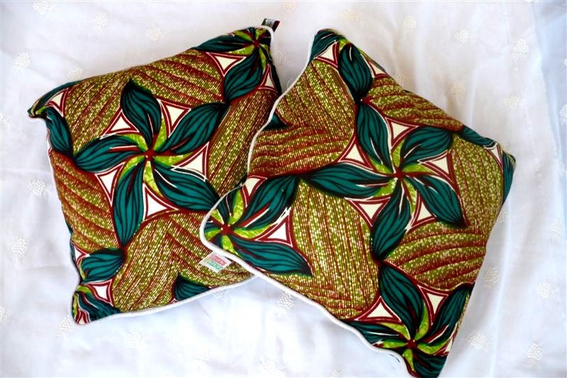 Africa Wax Print Throw Pillow Covers - 18" X 18"