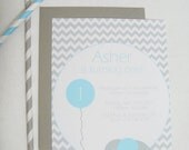 Baby Elephant Invitation BLUE - DIY Printable Parties