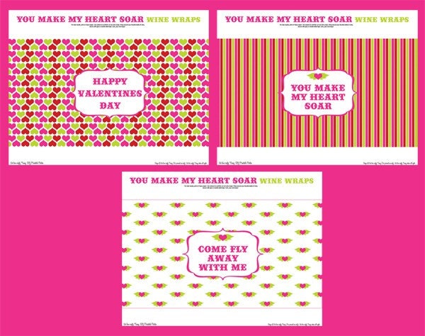 You Make My Heart Soar Wine Wraps - DIY Printable Parties